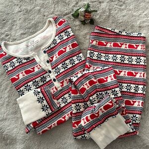 Vineyard Vines L/S Christmas Whales PJ Set - Size S